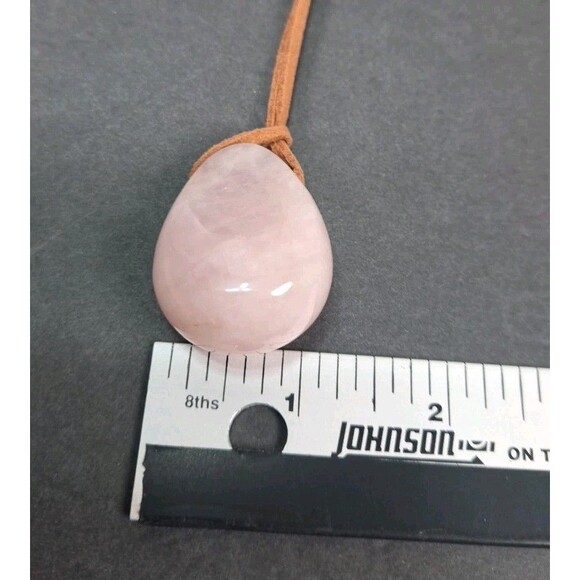 Rose Quartz Teardrop Pendant Necklace Natural Stone Crystal Spiritual Love Stone - Picture 5 of 9